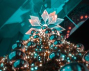 christmas tree with string lights